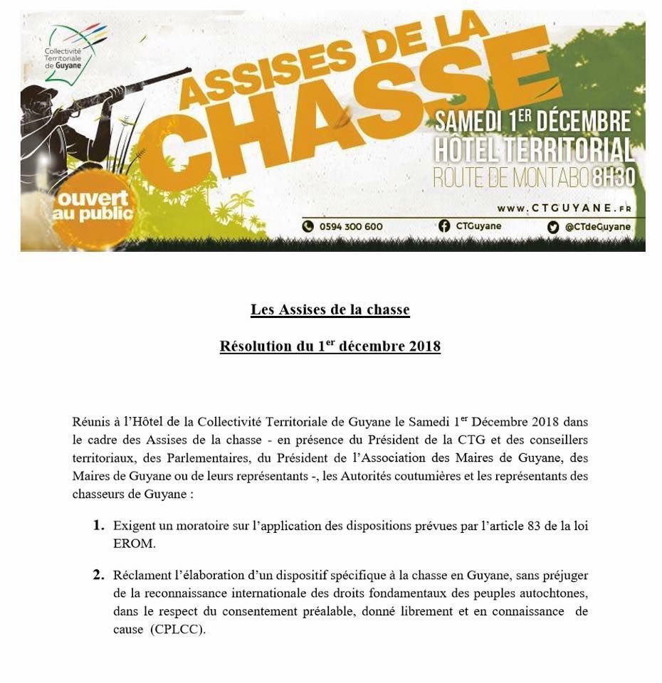 Permis de chasser en Guyane : les élus de Guyane demandent un moratoire